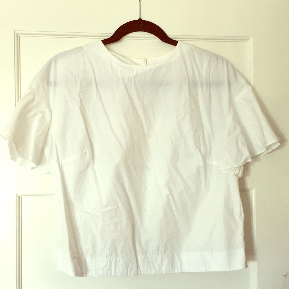 Apiece Apart Serra Ruffle Blouse in Ivory